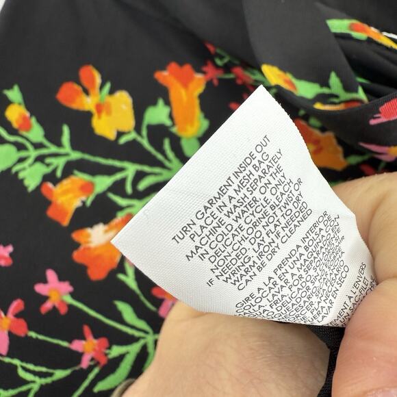 CAbi Wrap Skirt Size Small Midnight Drama Black Floral Midi Length Modest #5700 - Picture 8 of 10